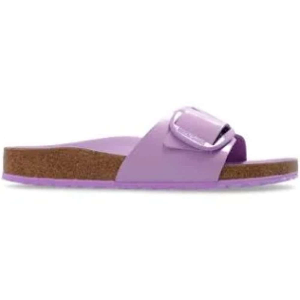 Birkenstock.NEW! Crocus Color High Shine Lavender Leather Fondant Gloss  Sandal. - Picture 3 of 6